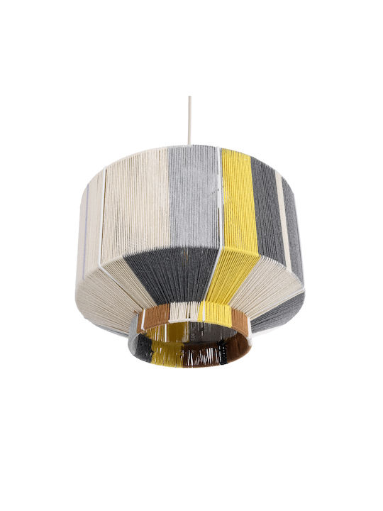 GloboStar Salerno Pendant Light Yellow Boho Grid with Socket E27 42x42x35cm