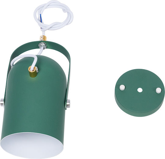 GloboStar Hazel Κρεμαστό Φωτιστικό Πράσινο με Ντουί E27 12x18x27εκ.