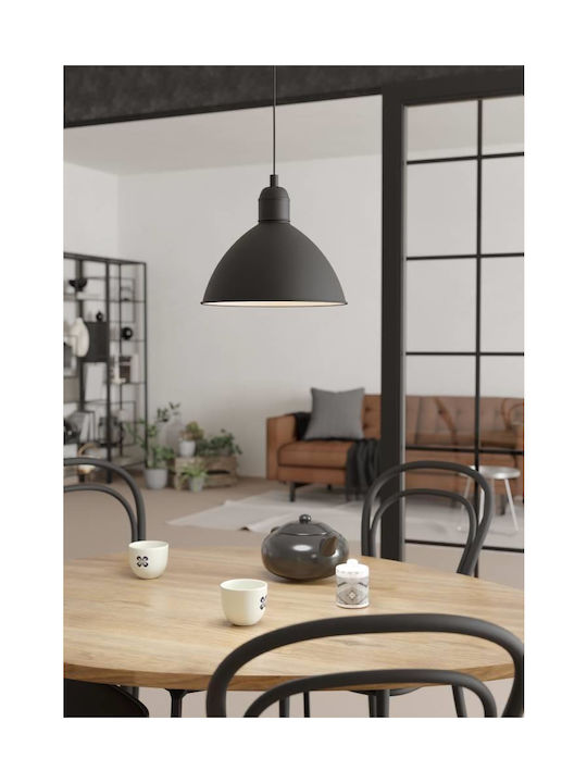 Eglo Priddy Pendant Light Black with Socket E27