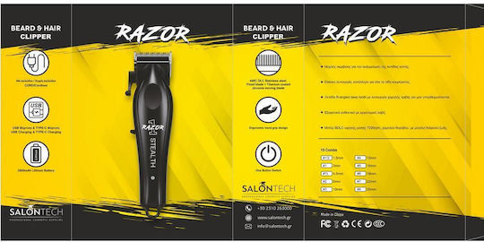 Salon Tech Stealth Professional Rechargeable Hair Clipper Black 53223