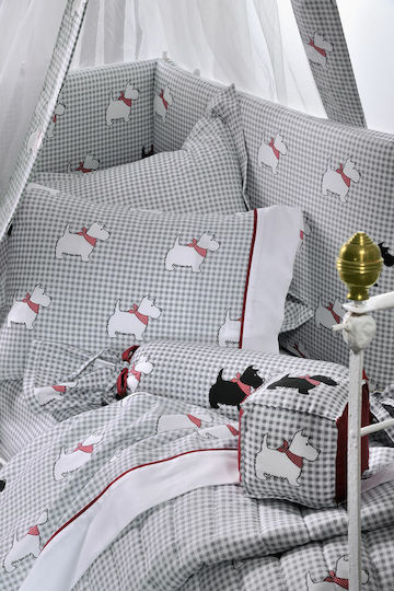 Down Town Home Cotton Baby Quilt Sateen Dog BS767 95x145cm Gray
