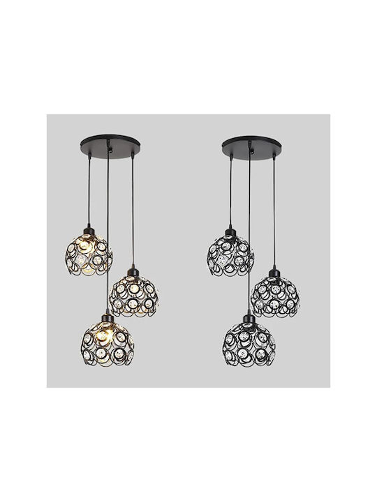 Artekko Pendant Light Black with Socket E27 40x40x80cm