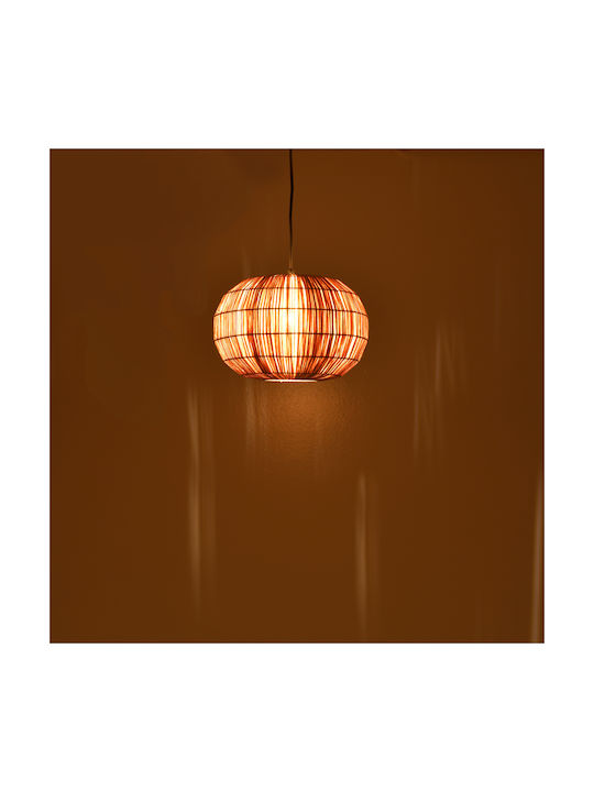 Inart Ozelia Κρεμαστό Φωτιστικό Καφέ Boho με Ντουί E27 33x33x122εκ.
