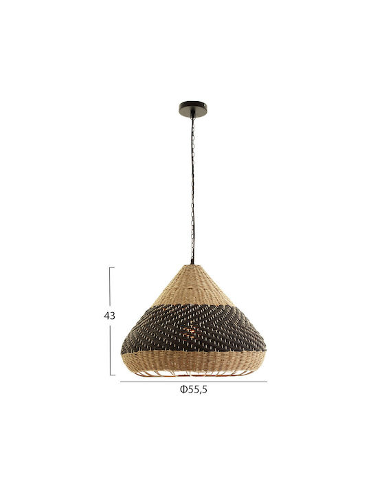 HomeMarkt Beige Boho Bell Pendant Ceiling Light with E27 Socket 55x42x42cm