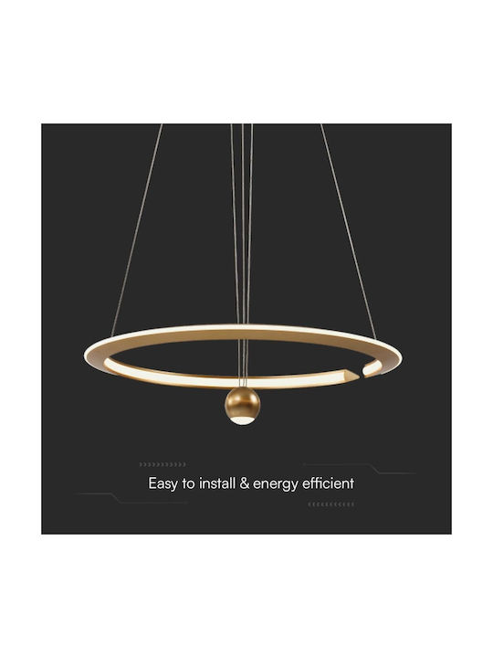 V-TAC Pendant Light Gold 62x60cm