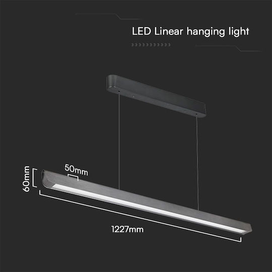 V-TAC Pendant Light Gray 122.7x5cm