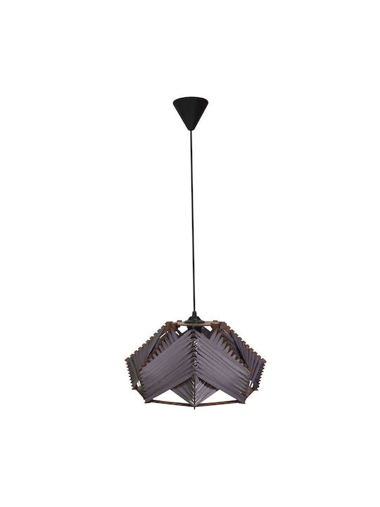 Alphab2b Hängelampe Braun mit Fassung E27 35x70cm.