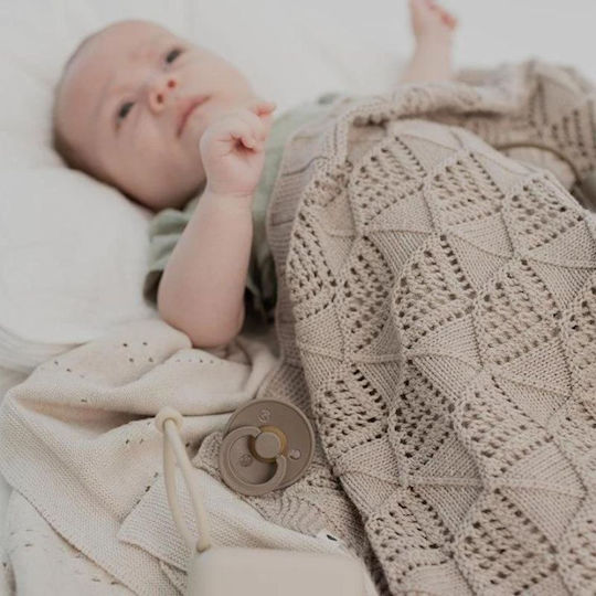 Bibs Pătură Pepinieră Swaddling pături Tricotat Bej Vanilla 70x100cm