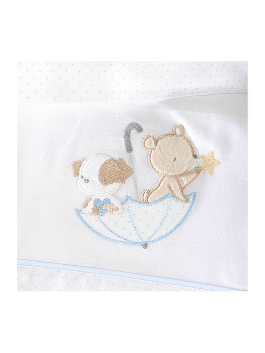 Rythmos Blanket Cot Umbrella Fight Waffle White Sky Blue 120x150cm