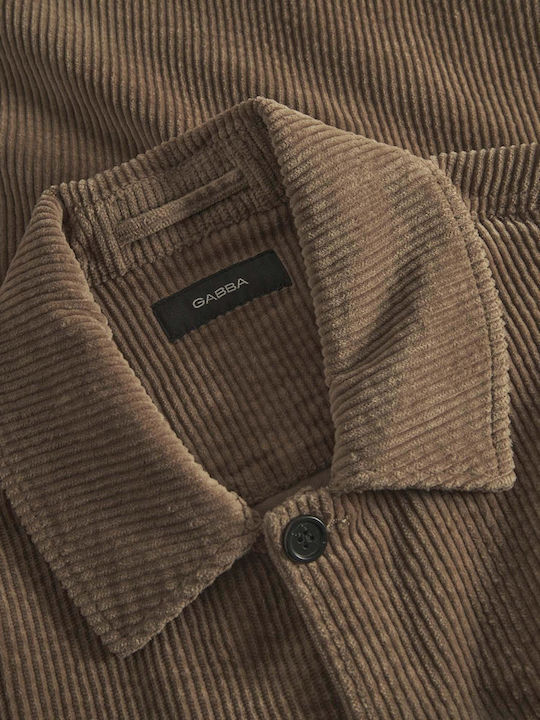 Μακρυμάνικo Κοτλέ Overshirt Καφέ
