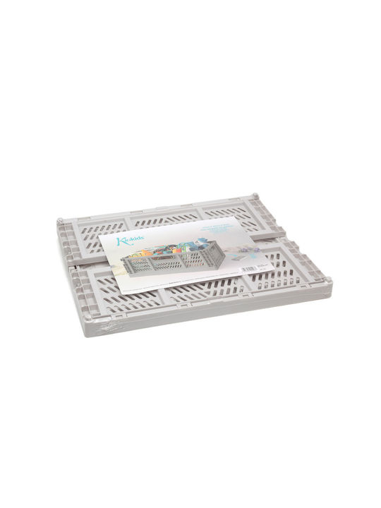 Kiokids Kinder Aufbewahrungsbox Faltbar aus Kunststoff Gray 30x40x15cm 1Stück