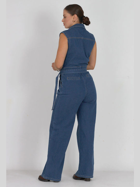 Epwnymo Women's Jumpsuit Denim Blue