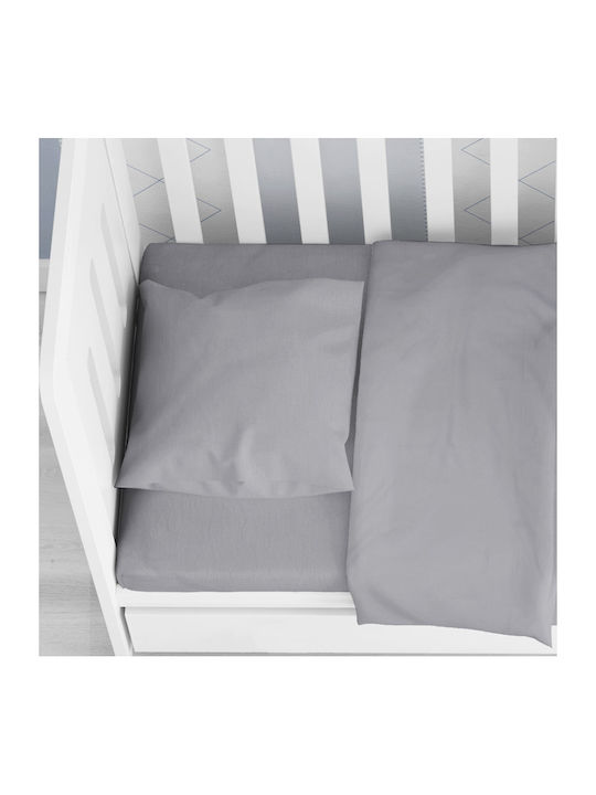 Dimcol Solid Baby Cotton Pillowcase Gray 35x45cm