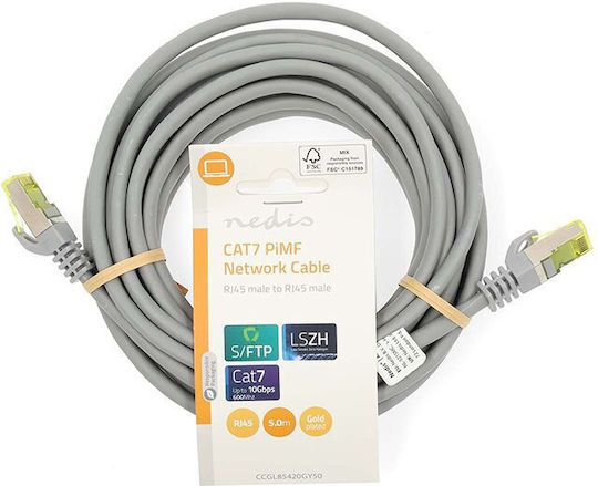 Nedis S/FTP Cat.7 Ethernet Network Cable 5m Gray