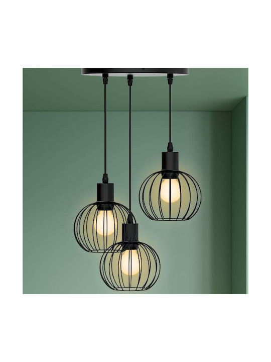 Aigostar Pendant Light Black Ball with Socket E27 26x150cm