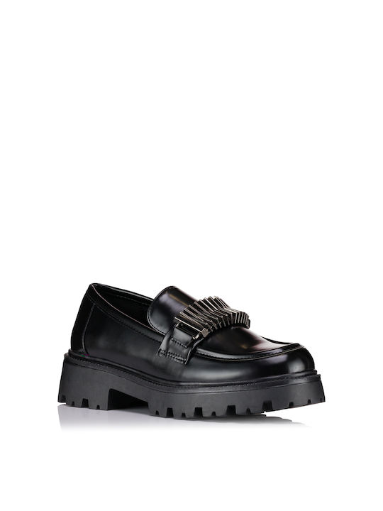 Primadonna Leather Women's Loafers in Black Color