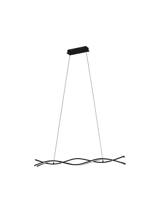 Eglo Lasana 3 Pendant Light Black LED with Warm White Light Rail 98.5x120cm