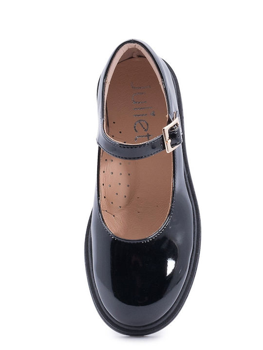 Kids Ballerinas with Adjustable Metal Clasp Black