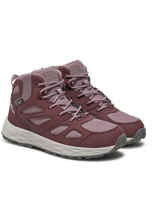 Jack Wolfskin Kids Hiking Boots Woodland Waterproof Purple