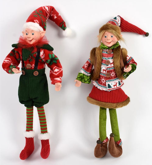 Due esse Christmas Fabric Figure Elf Height 40cm