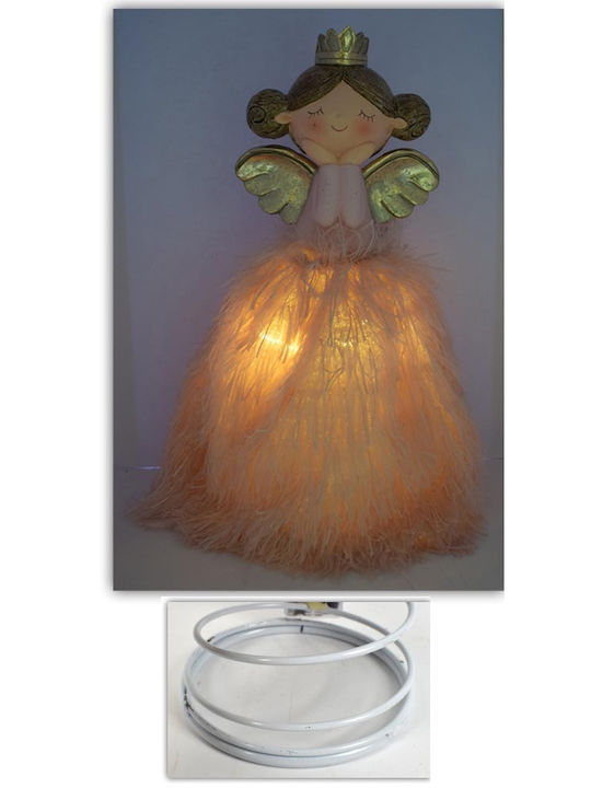 Due esse Illuminated Christmas Figure Cherub Pink Height 29cm