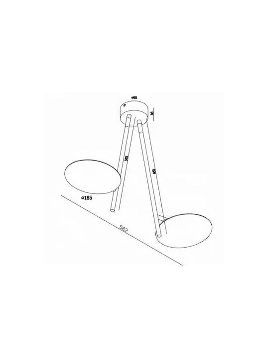 Luma Pendant Light Black 58cm