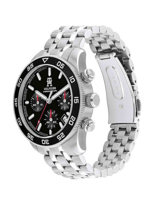 Tommy Hilfiger Sport Men's Watch 41mm Chronograph Battery with Silver Metal Bracelet