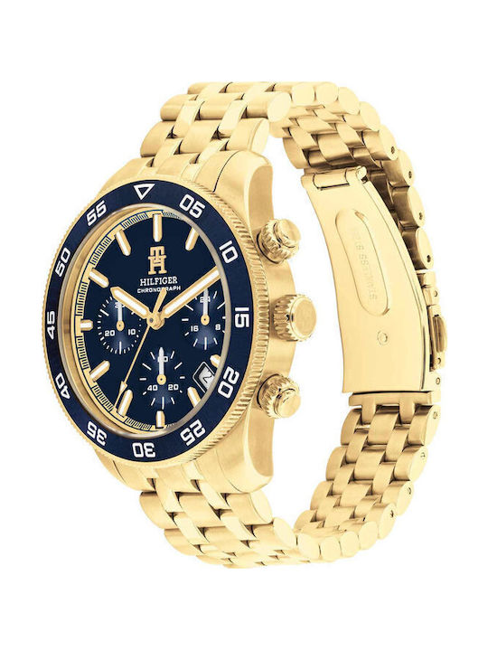 Tommy Hilfiger Sport Men's Watch 41mm Chronograph Battery with Gold Metal Bracelet