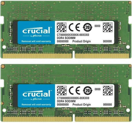 Crucial 32GB DDR4 RAM with 2 Modules (2x16GB) and 3200 Speed for Laptop