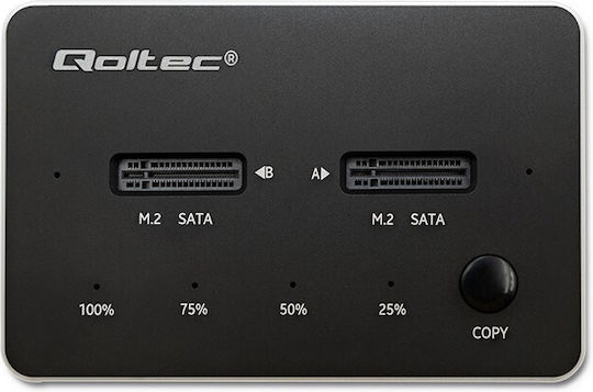 Qoltec Docking Station for 2 Hard Drives SATA M.2 (2230)" / M.2 (2242)" / M.2 (2260)" with Connection USB-C (50310)