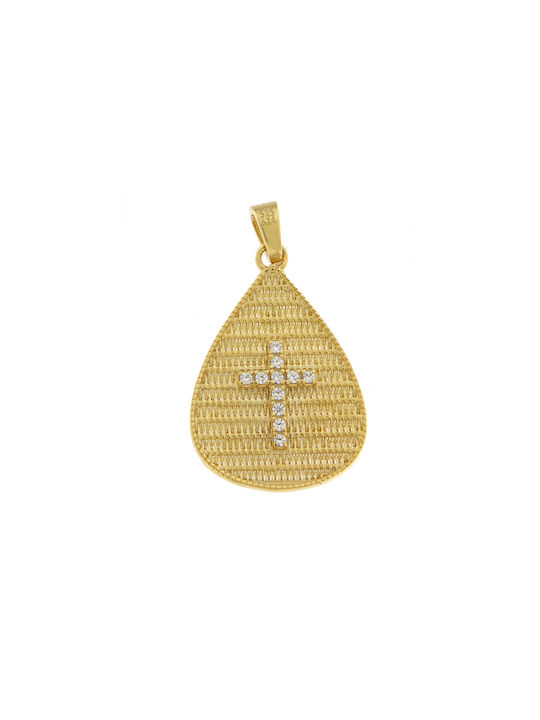 Kontopoulos Charm Amulet Constantine from Gold 9 K with Zircon