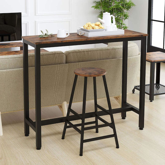 Tisch Bar Holz mit Metallgestell Schwarz 120x40x100cm