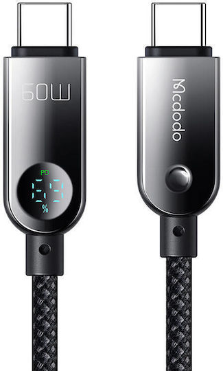 Mcdodo USB 2.0 Cable USB-C male - USB-C 60W Μαύρο 1.2m CA-4780