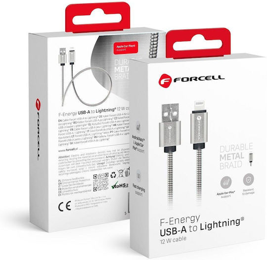 Forcell USB-A to Lightning Cable 12W Γκρι 1m FOCB-274497