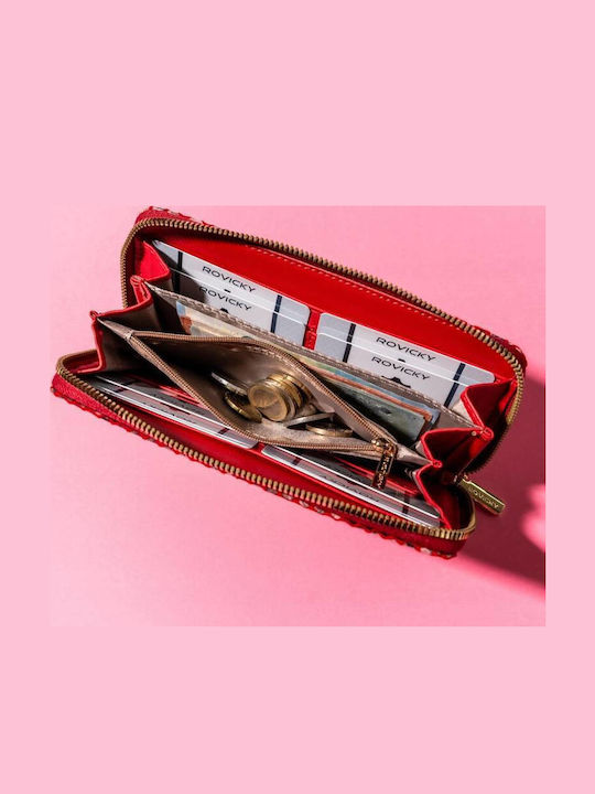 Klein Leder Damen Geldbörse Klassisch Rot