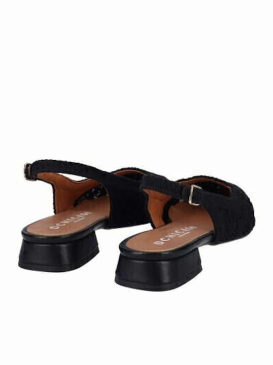 Pumps mit Riemchen & flacher Absatz Schwarz