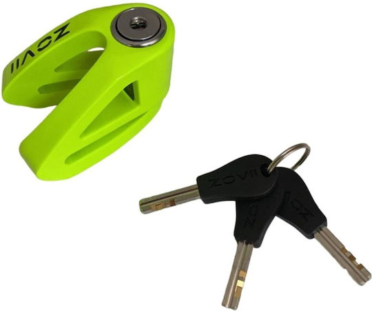 Zovii Motorcycle Disc Brake Lock with 6mm Pin in Green