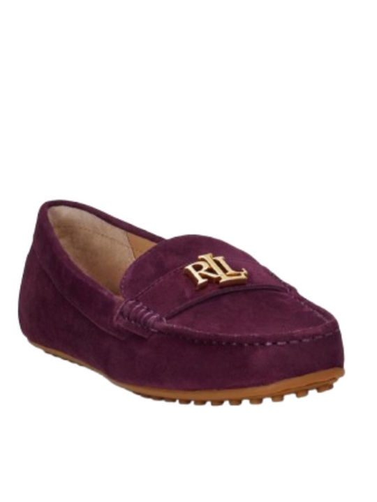 Ralph Lauren Leather Women's Moccasins in Red Color