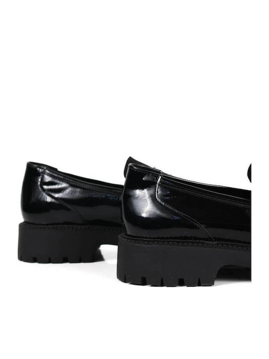 Black Loafers Combination of Materials