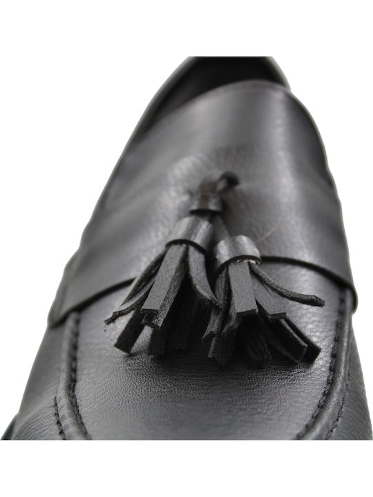 Leder Damen Mokassins in Schwarz Farbe