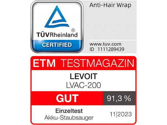Levoit Rechargeable 2 in 1 Stick & Handheld Vacuum White LVAC-200