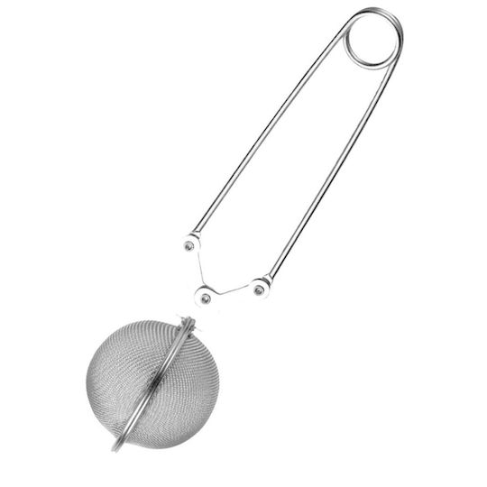 Ghidini Egg Tea Filter with Tong Made of Stainless Steel