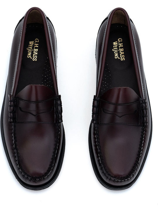 Leder Herren Mokassins in Burgundisch Farbe