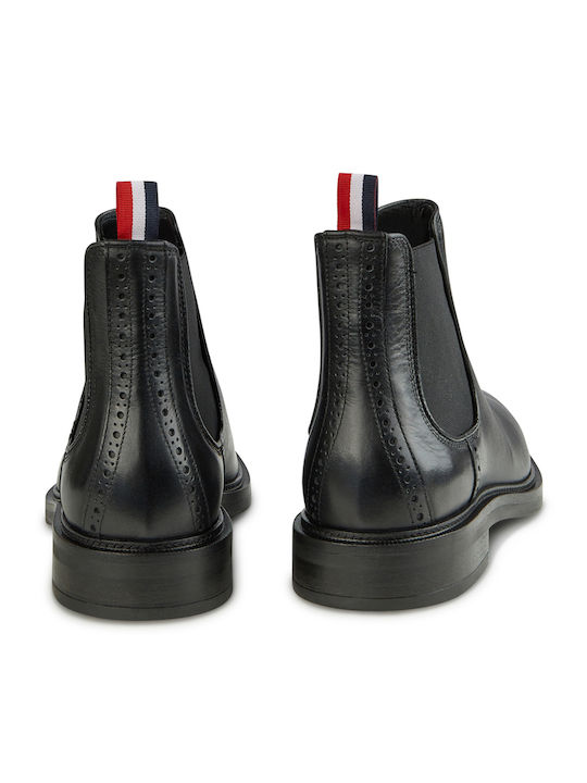 Leder Schwarz Chelsea Stiefeletten