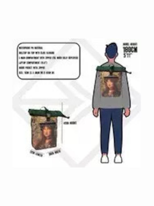 New Rebels Mart Art Mona Lisa Wasserdichter Rucksack 21L
