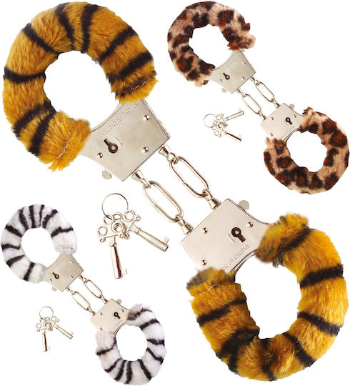 Handschellen Accessoire mit Fell im Tiermuster