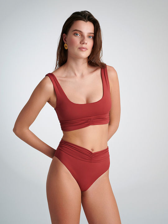 Set Bikini Talie Înaltă Cireș