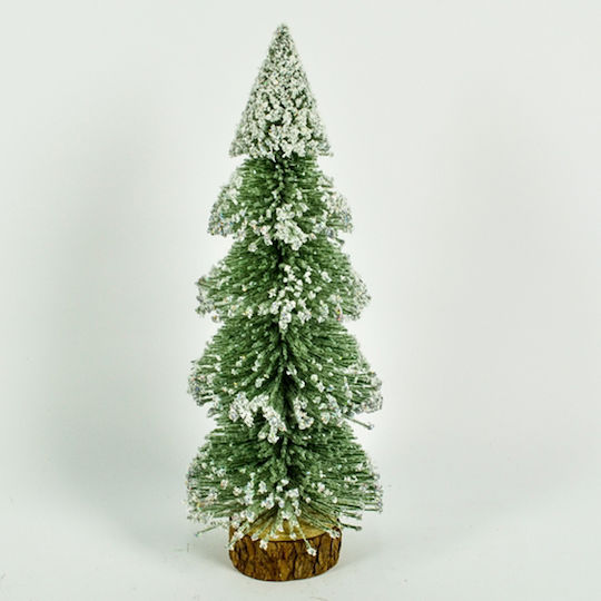 Christmas Decorative Snowy Plastic Tree 25cm Green