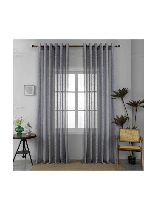 Homeone Perdea cu Capse Gri 270x290cm
