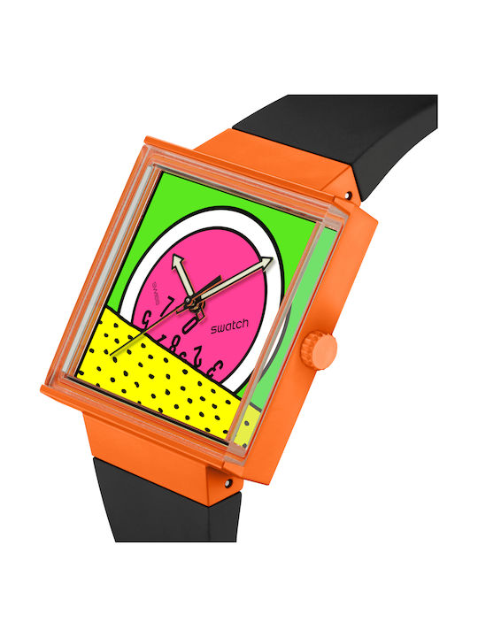 Swatch Swatch Women's Watch with Black Rubber Strap